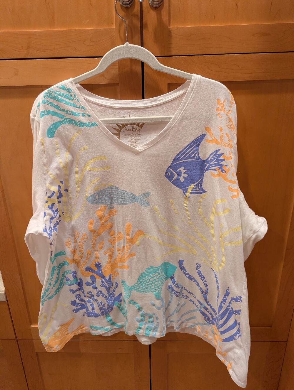 White Ladies 3/4 Sleeve Top, 2X